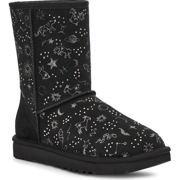 New UGG Black Classic Zodiac Short Suede Boots - Picture 5 of 5